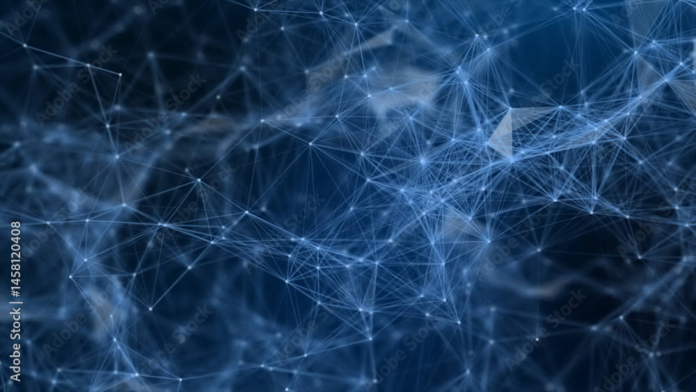 Royal blue plexus Abstract digital connection moving dots and linesmesh,Technology background. Network of lines and dots background Royal blue plexus Abstract digital connection moving dots and linesmesh,Technology background. Network of lines and dots background