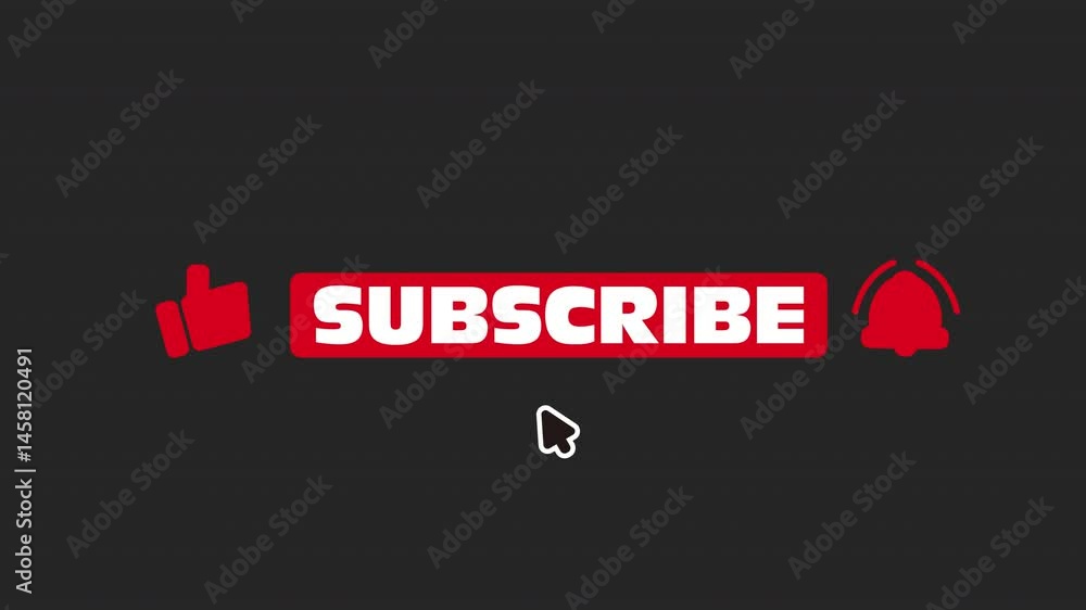 Subscribe Button Animation with Transparent Background