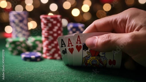 Obraz na płótnie Poker Night: Triple Aces w salonie
