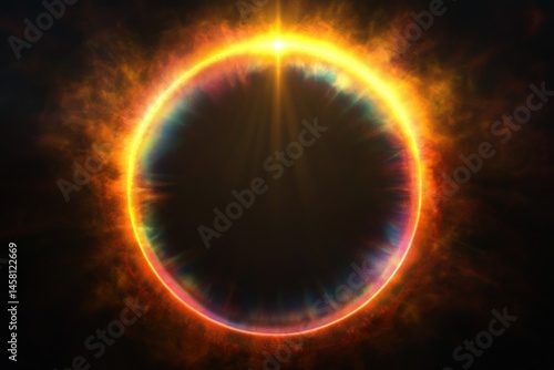 Sun halo optical effect, isolated on transparent background