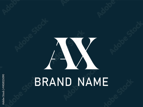 AX white letter with media icon. AX letter logo design . Initial letter AX monogram logo. AX logo.