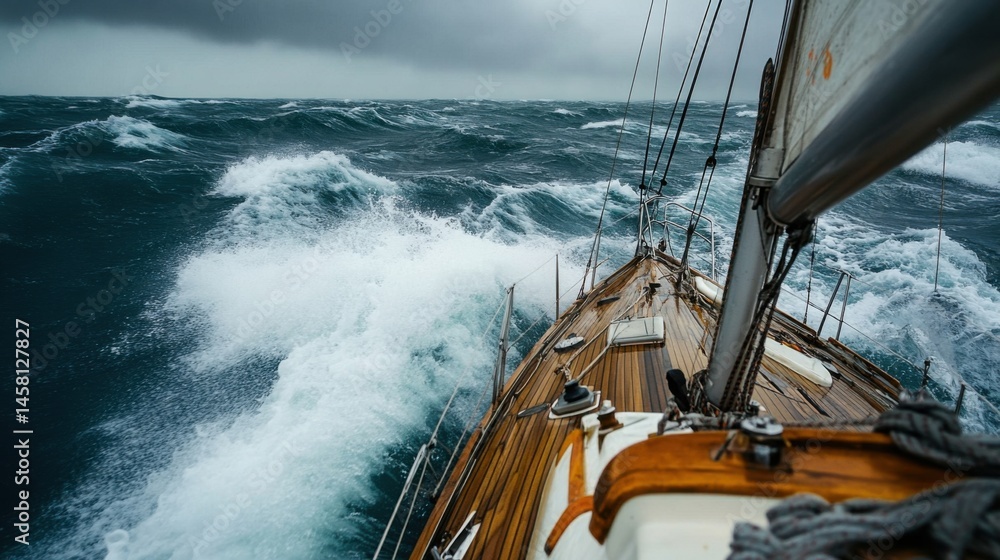 custom made wallpaper toronto digitala dramatic seascape captures the intensity of a stormy sea with waes crashing against the shore, as a small boat rides out the turbulent waters