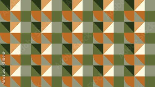 Wallpaper Mural Dark Orange and olive green abstract geometric shapes technology background, grid texture tech background Torontodigital.ca