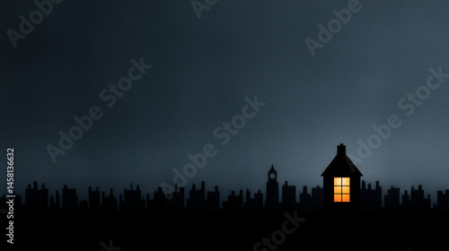 Solitary Beacon: A silhouet...
