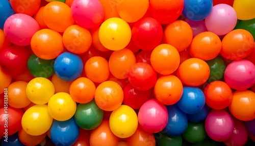Colorful Balloons Background Texture A vibrant collection of many bright party balloons