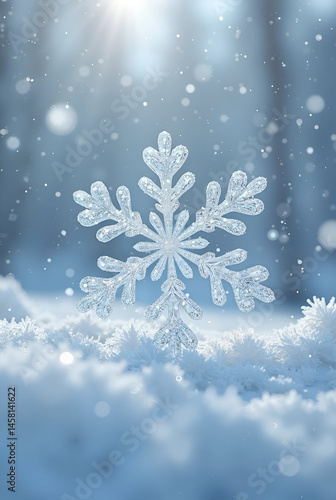 snowflake on blue background