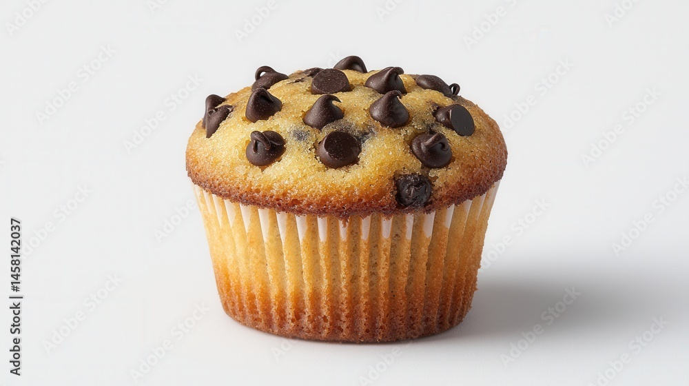 Delicious Chocolate Chip Muffin with Chocolate Drops on Top Delicious Chocolate Chip Muffin with Chocolate Drops on Top