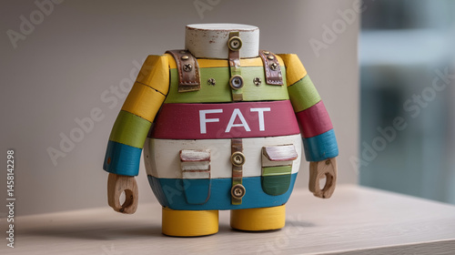 Chubby wooden doll with FAT...