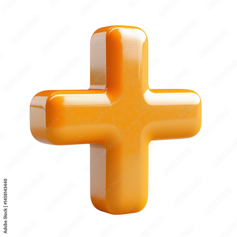 Obraz premium Orange 3D Plus Sign.
