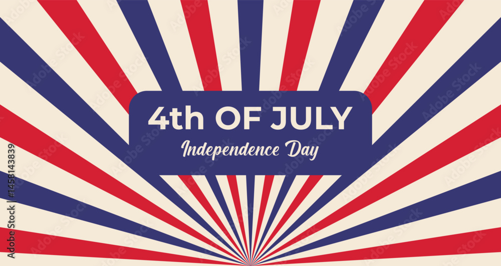 Fototapeta premium Independence Day 4th of July Retro Patriotic Background. Vector Illustration.