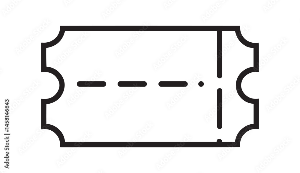 Simple black line art ticket icon Simple black line art ticket icon