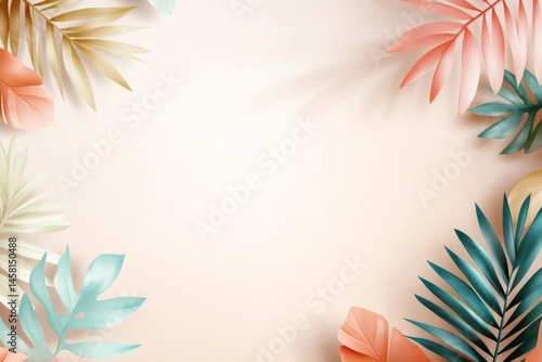 Pastel Tropical Leaves