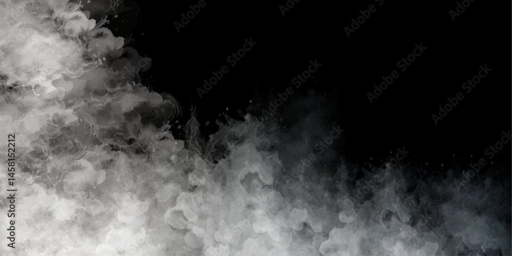 Obraz premium A cloud of white smoke billows out of a pipe against a black background resembling a cumulus cloud in a monochrome frames loose clouds and backgrounds with cloud textures with transparencies