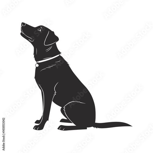 Dog silhouette black vector illustration, canine, pet, animal