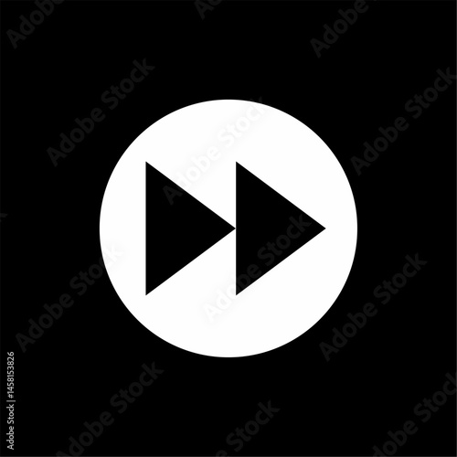 Free Download Black and White Fast Forward Button Icon for Media Applications
 - GFXLoad