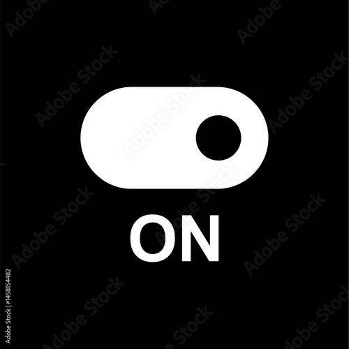 Minimalist Toggle Switch ON Icon Vector
