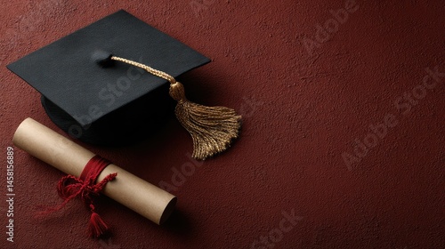 Graduation Cap and Diploma: A Darkly Elegant Still Life