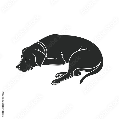 Dog silhouette black vector illustration, canine, pet, animal