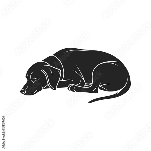 Dog silhouette black vector illustration, canine, pet, animal