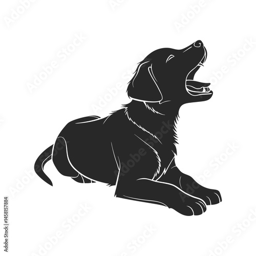 Dog silhouette black vector illustration, canine, pet, animal