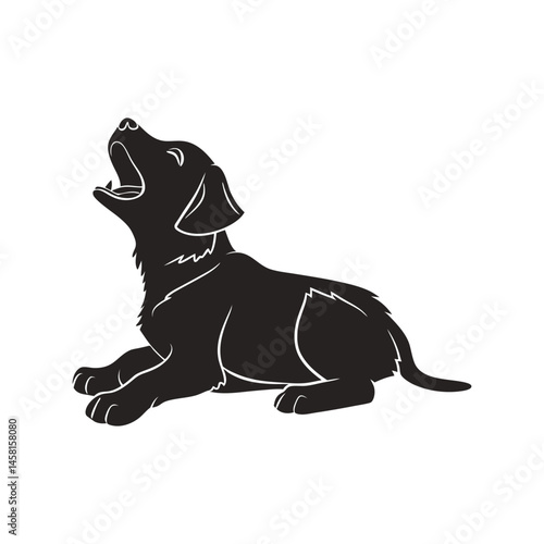 Dog silhouette black vector illustration, canine, pet, animal