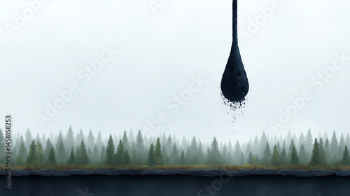 Ink Drop over Evergreen Tre...