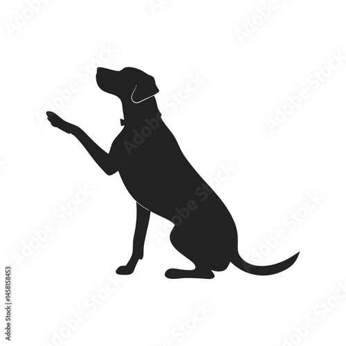 Dog silhouette black vector illustration, canine, pet, animal