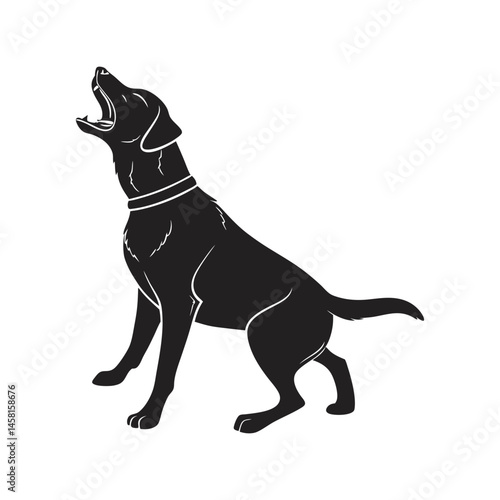 Dog silhouette black vector illustration, canine, pet, animal