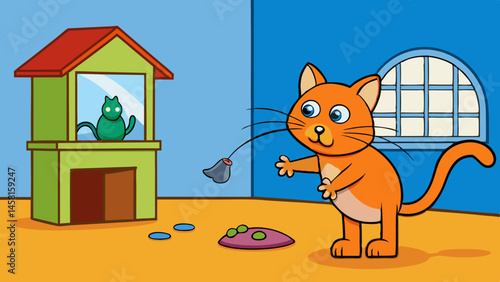 cat and mouse on the roof