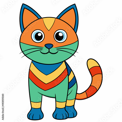 vector illustration of cartoon cat