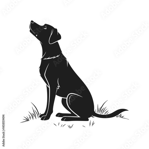 Dog silhouette black vector illustration, canine, pet, animal