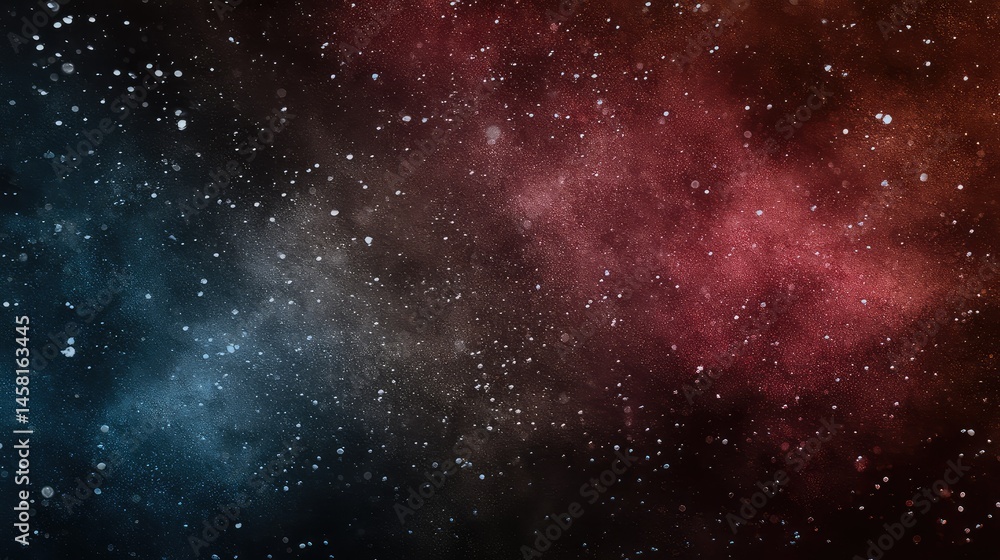 Fototapeta premium Cosmic Nebula: A Dreamlike Celestial Canvas of Red and Blue Hues