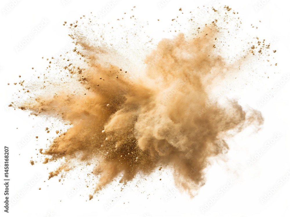 beige color powder pulver explosion isolated on white background.PNG beige color powder pulver explosion isolated on white background.PNG