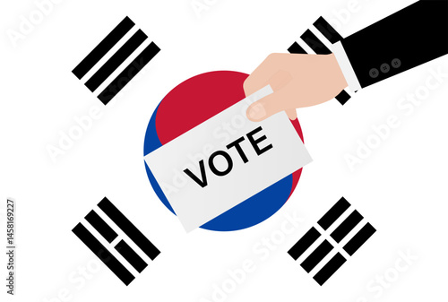 Election in the Korea. Election Concept. Vector Illustration.