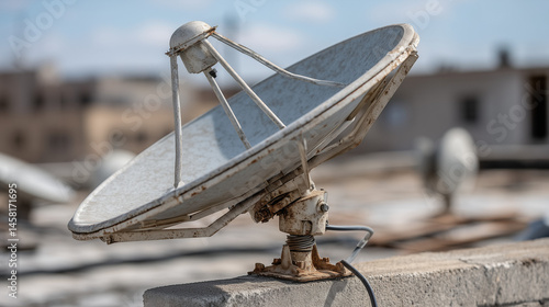 Satellite Dish on Rooftop: ...