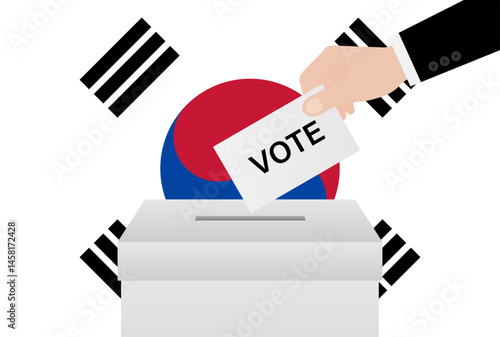 Election in the Korea. Election Concept. Vector Illustration.