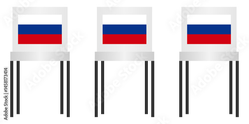 Voting Booths. Election in the Russia. Election Concept. Vector Illustration.