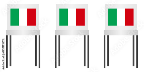 Voting Booths. Election in the Italy. Election Concept. Vector Illustration.