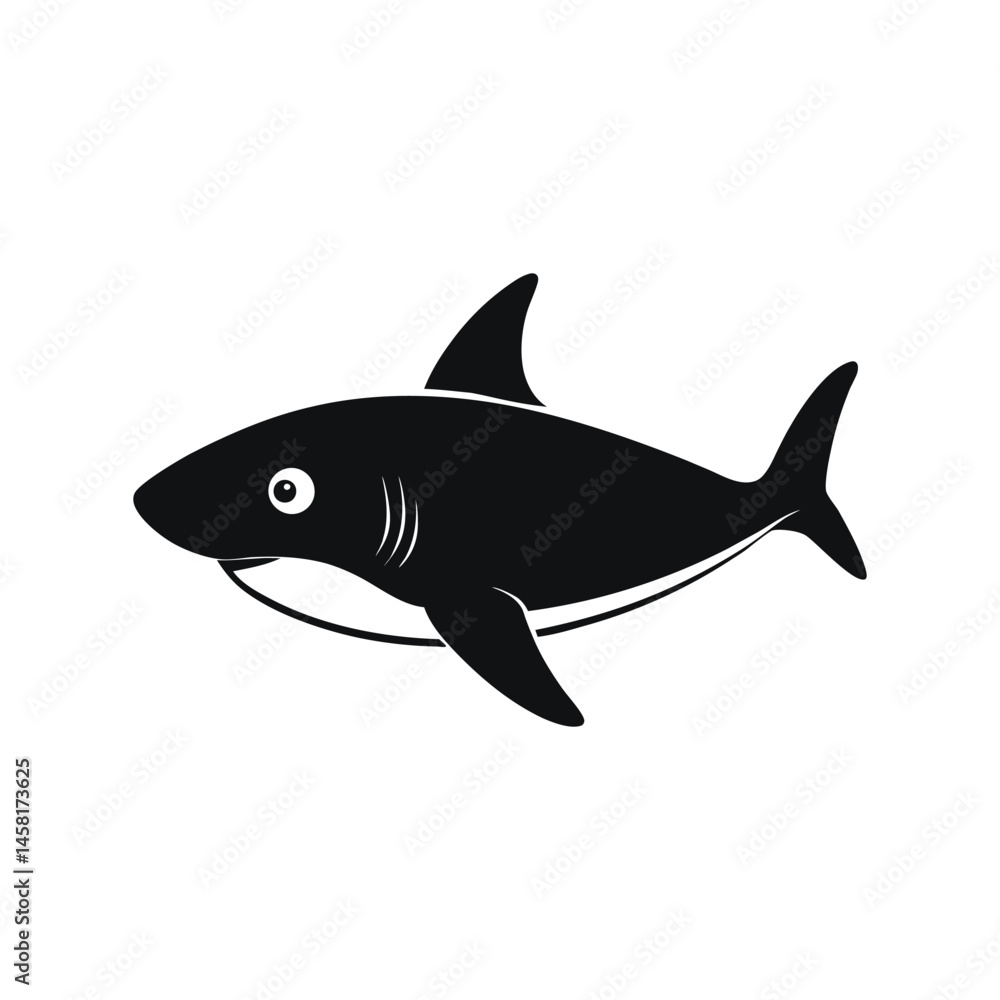 Silhouette of a shark vector illustration Silhouette of a shark vector illustration