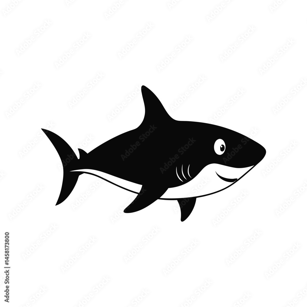 Silhouette of a shark vector illustration Silhouette of a shark vector illustration