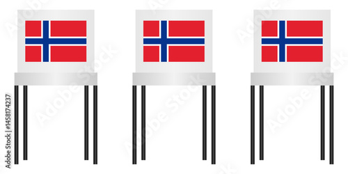 Voting Booths. Election in the Norway. Election Concept. Vector Illustration.