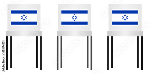 Voting Booths. Election in the Israel. Election Concept. Vector Illustration.