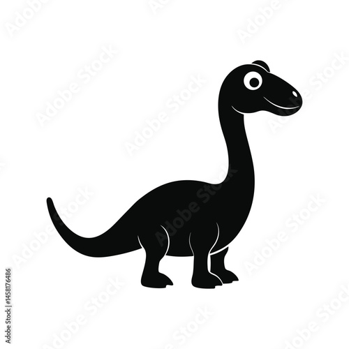 Dino silhouette vector illustration. prehistoric creature design, dinosaur icon, ancient animal figure, extinct species