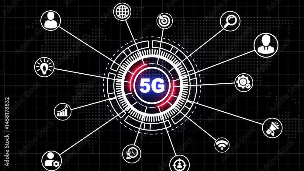 The concept of 5G network, high-speed mobile Internet, new generation networks. Business, modern technology, internet and networking concept. Global communication, social network, teamwork, connection