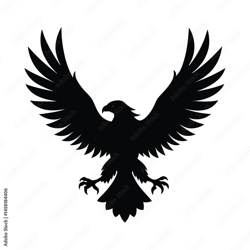 Obraz premium Eagle Landing Talons Out Vector Silhouette