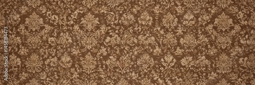 Elegant brown & beige damask wallpaper  Seamless ornate pattern , surface, scroll