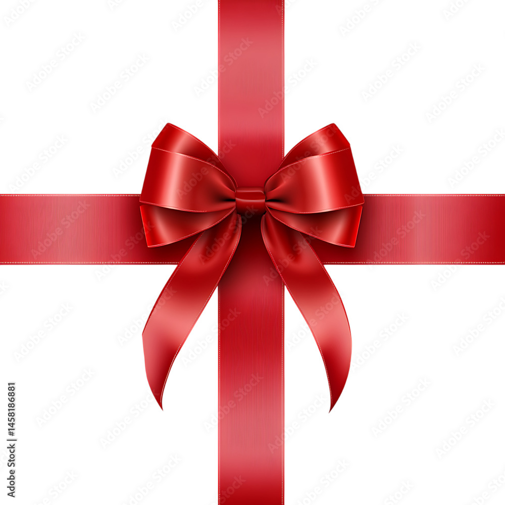 Red gift bow and ribbon Red gift bow and ribbon