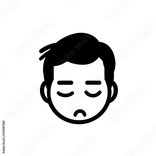 Minimalist Depressed and Exhausted  Tired Person Icon