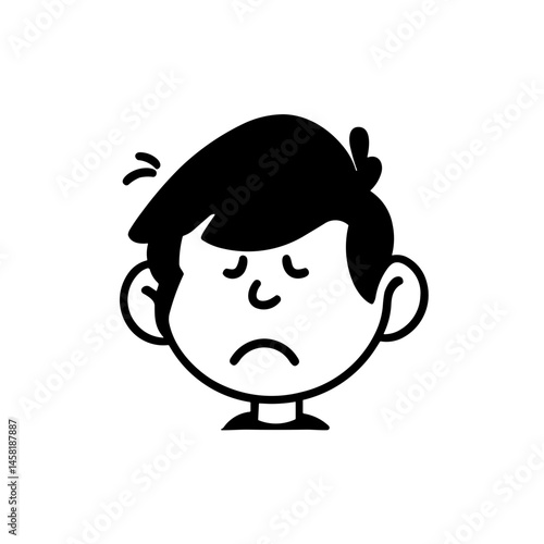 Minimalist Depressed and Exhausted  Tired Person Icon