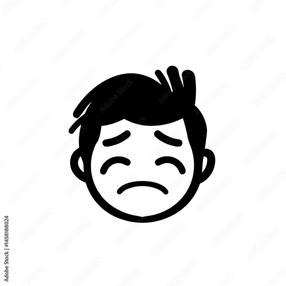 Minimalist Depressed and Exhausted Tired Person Icon Minimalist Depressed and Exhausted Tired Person Icon